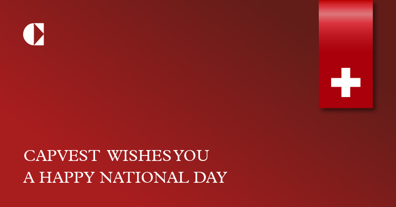 Visuel institutionnel Capvest pour la fête nationale suisse, communication corporate